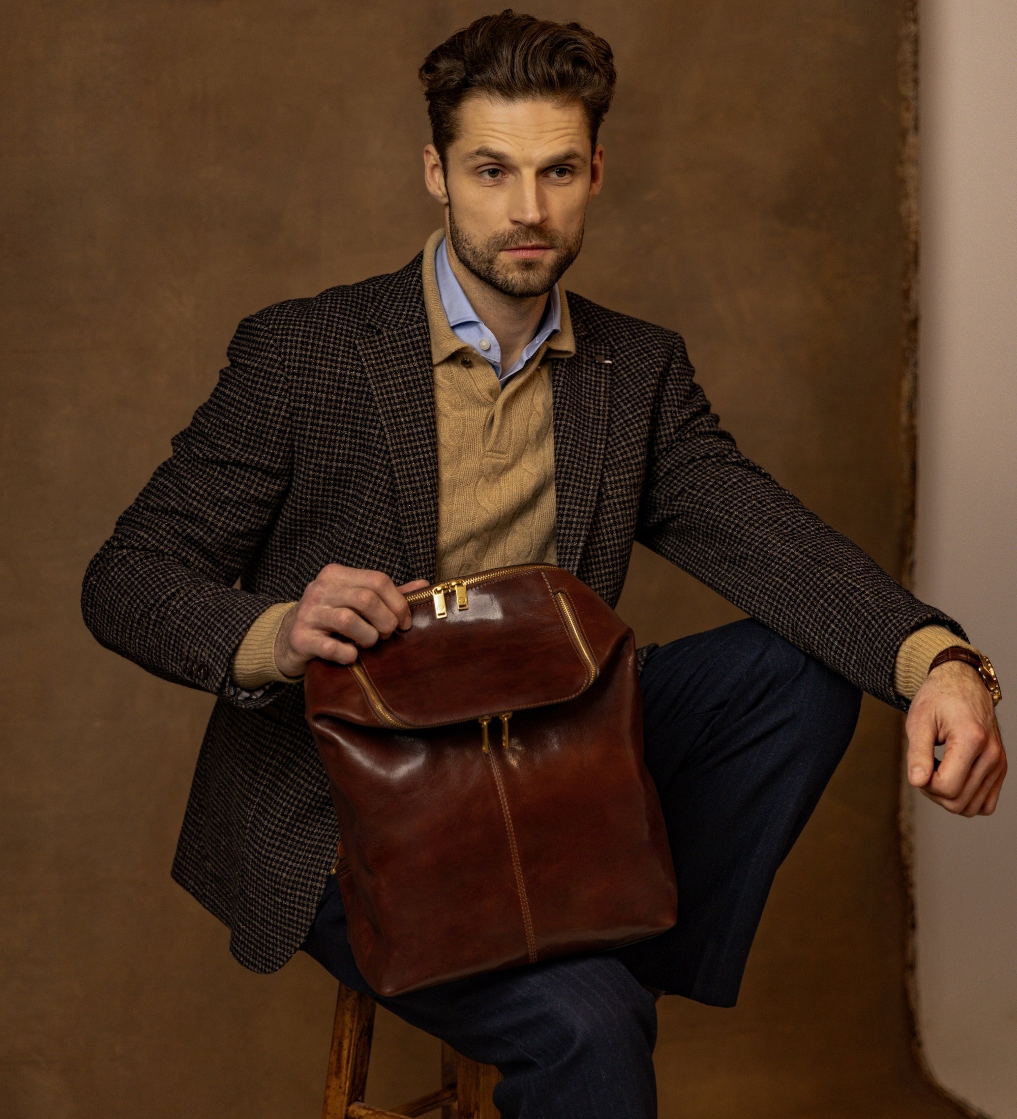 Ryggsäck i läder– A Blend in the River