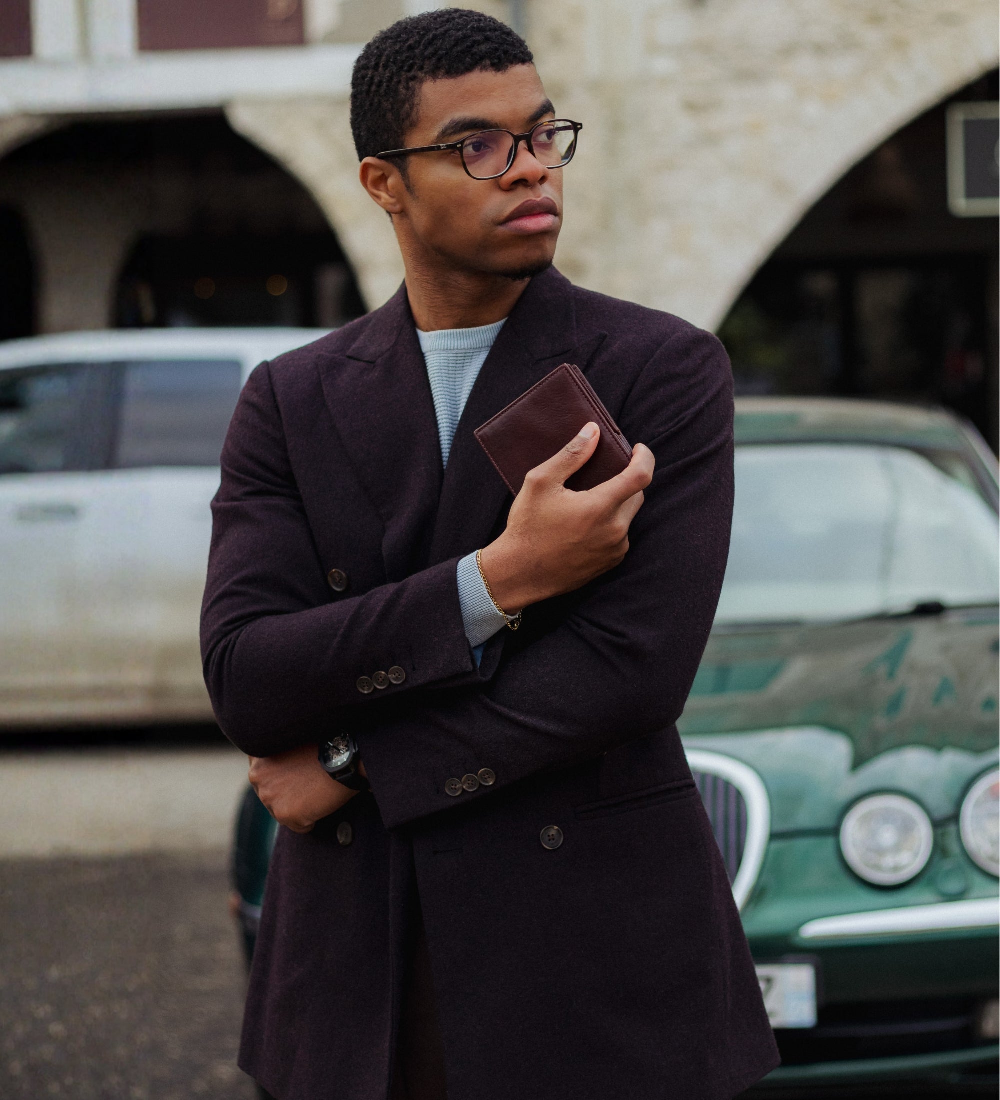 Dubbelvikt plånbok i läder – Daniel