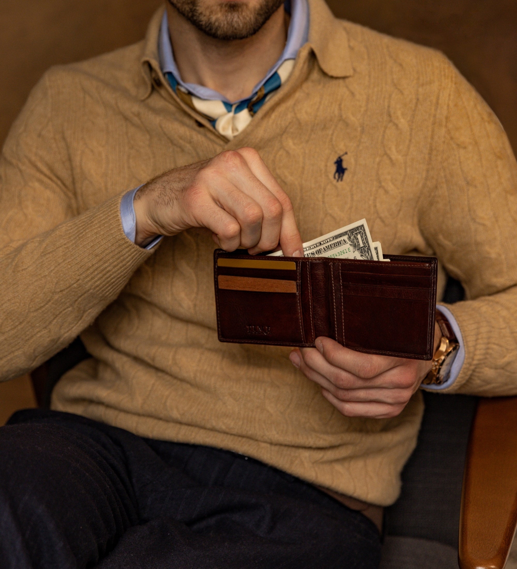 Dubbelvikt plånbok i läder – The Getaway