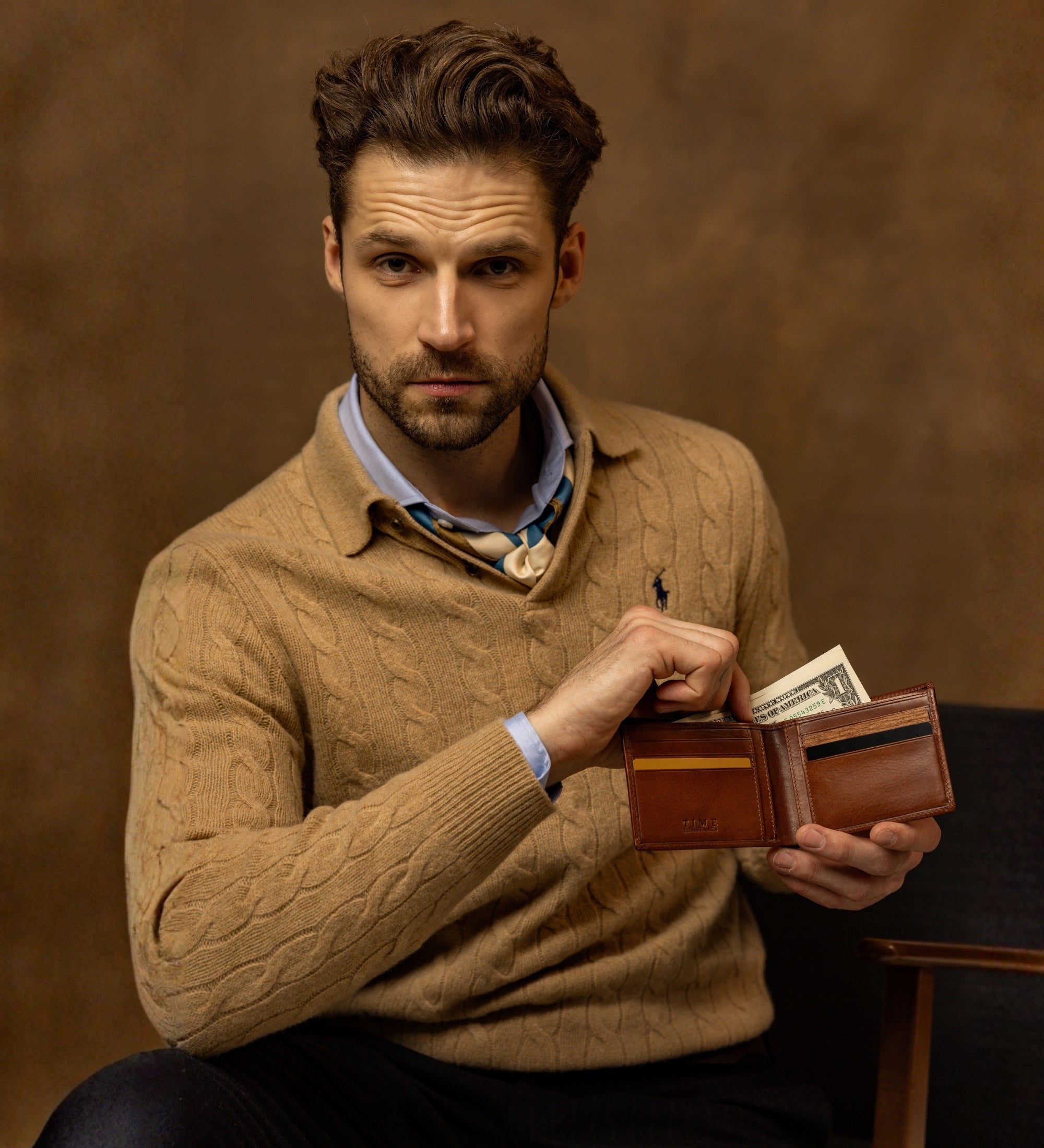 Dubbelvikt plånbok i läder – The Getaway