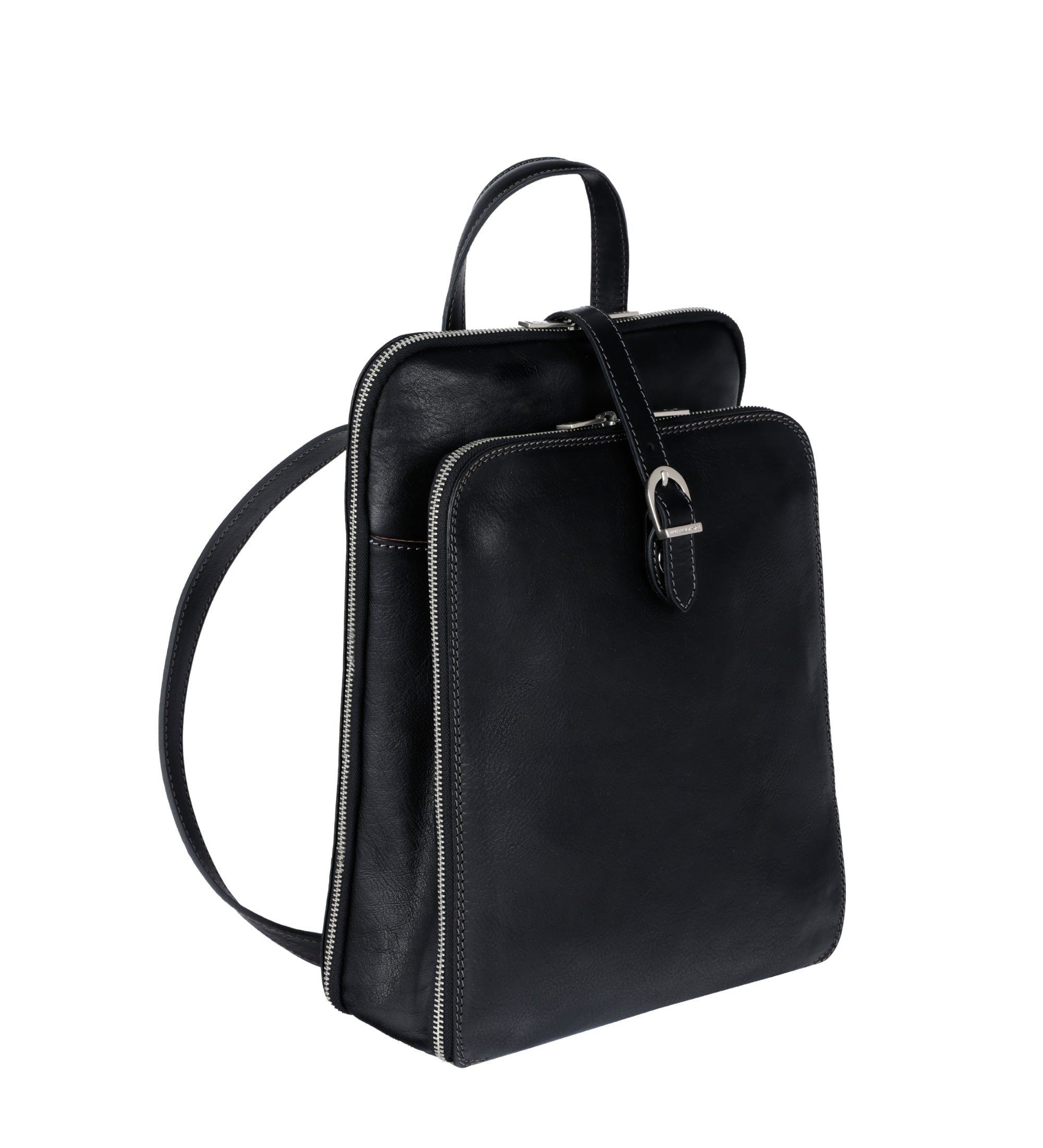 Omvandlingsbar ryggsäck i läder axelväska i läder för dam – Clarissa