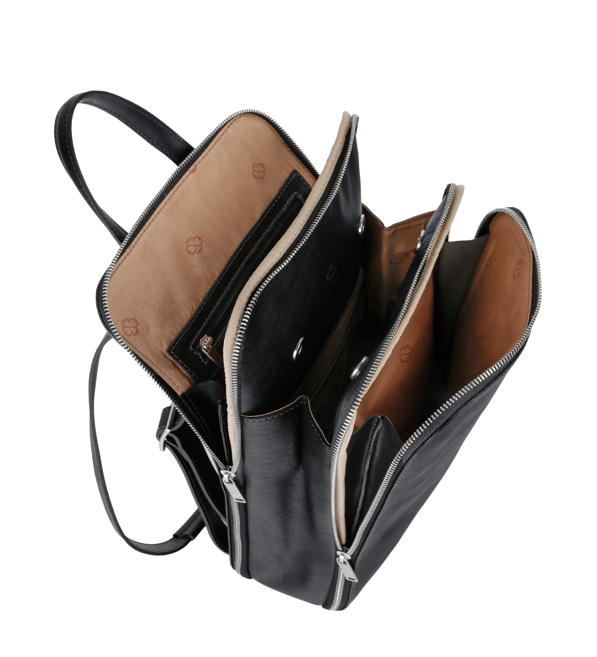 Omvandlingsbar ryggsäck i läder axelväska i läder för dam – Clarissa