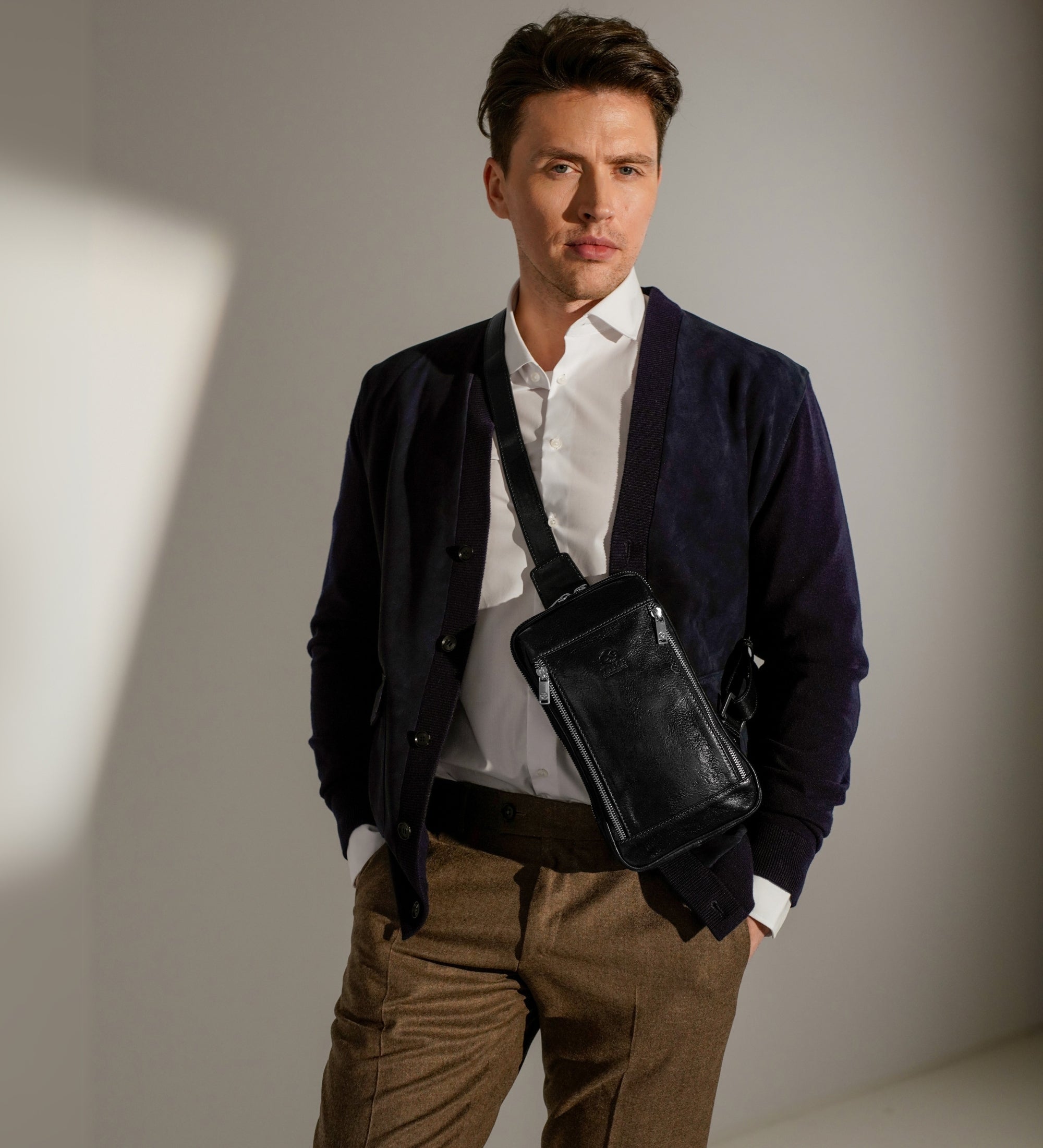 Slingväska i läder bröstväska i läder – Kim