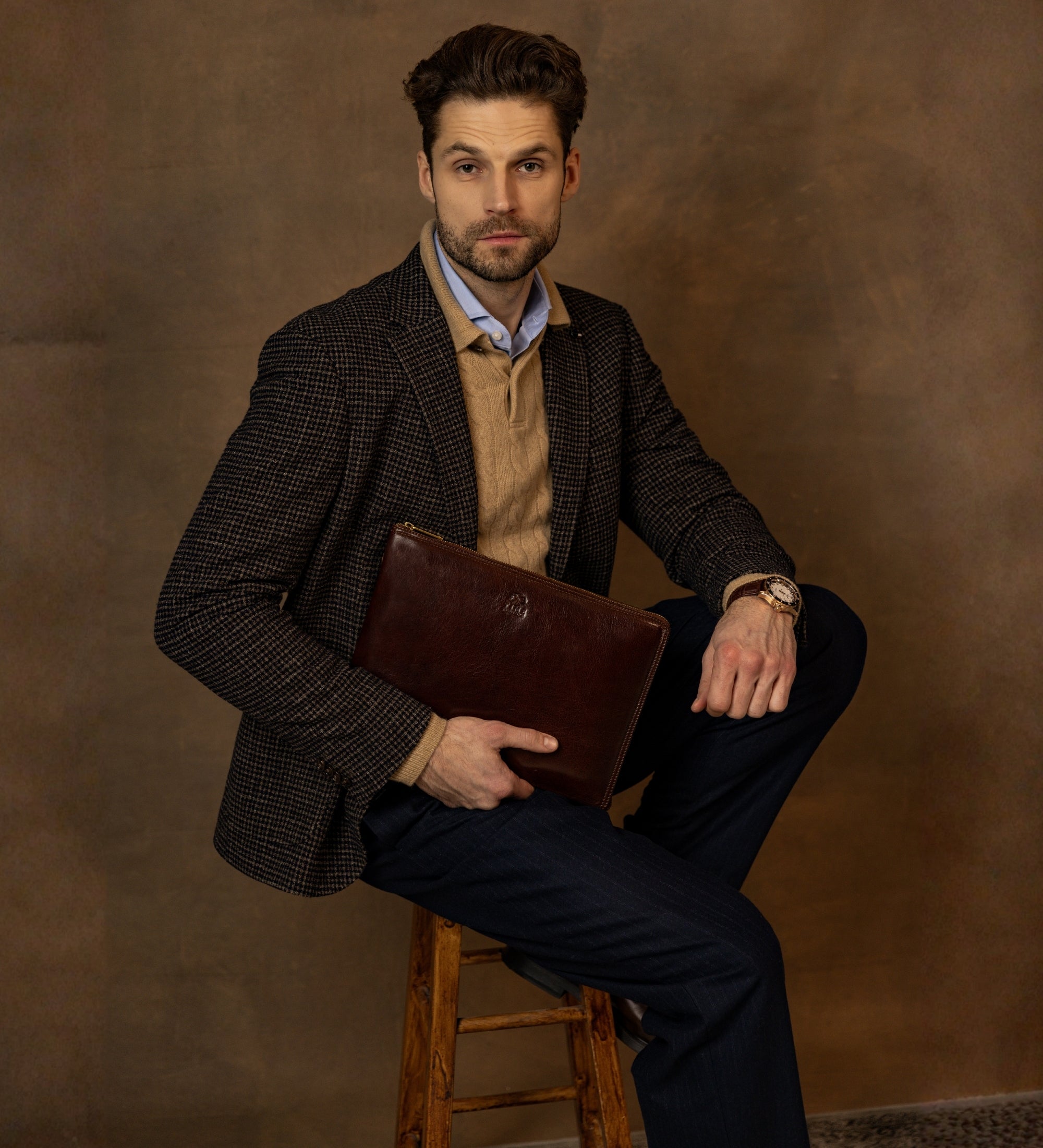 Stor clutchväska i läder för herr – The Brothers Karamazov