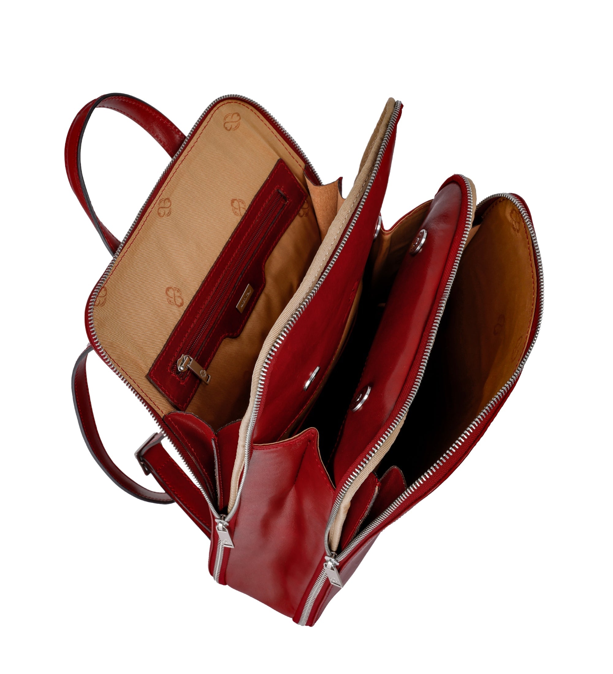 Omvandlingsbar ryggsäck i läder axelväska i läder för dam – Clarissa