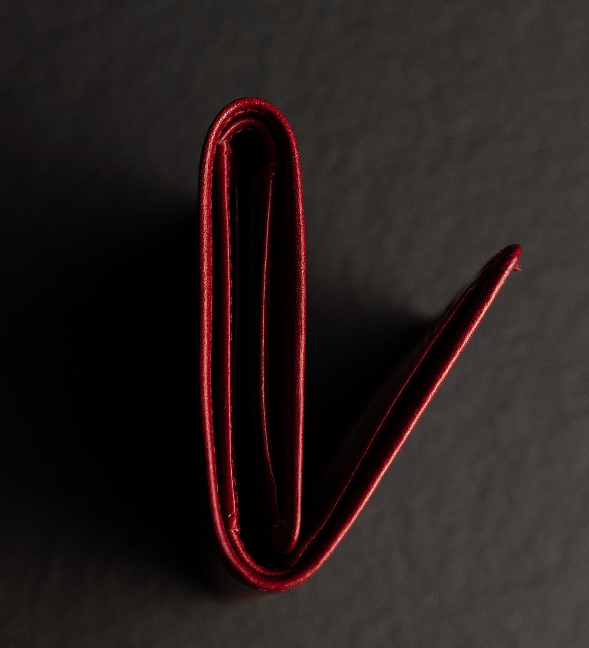 Läder Trefaldigt Plånbok - Red Harvest