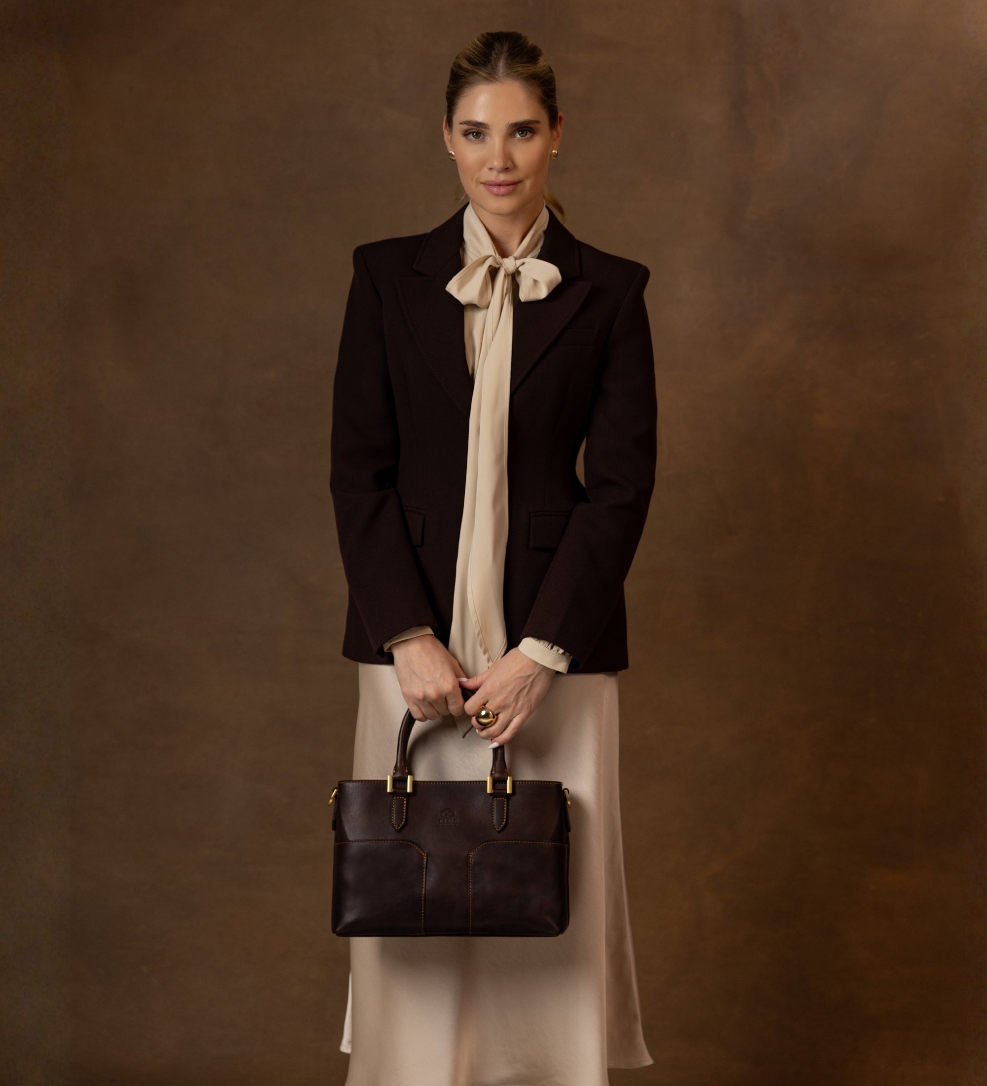 Handväska i läder axelväska i läder för dam– Camilla