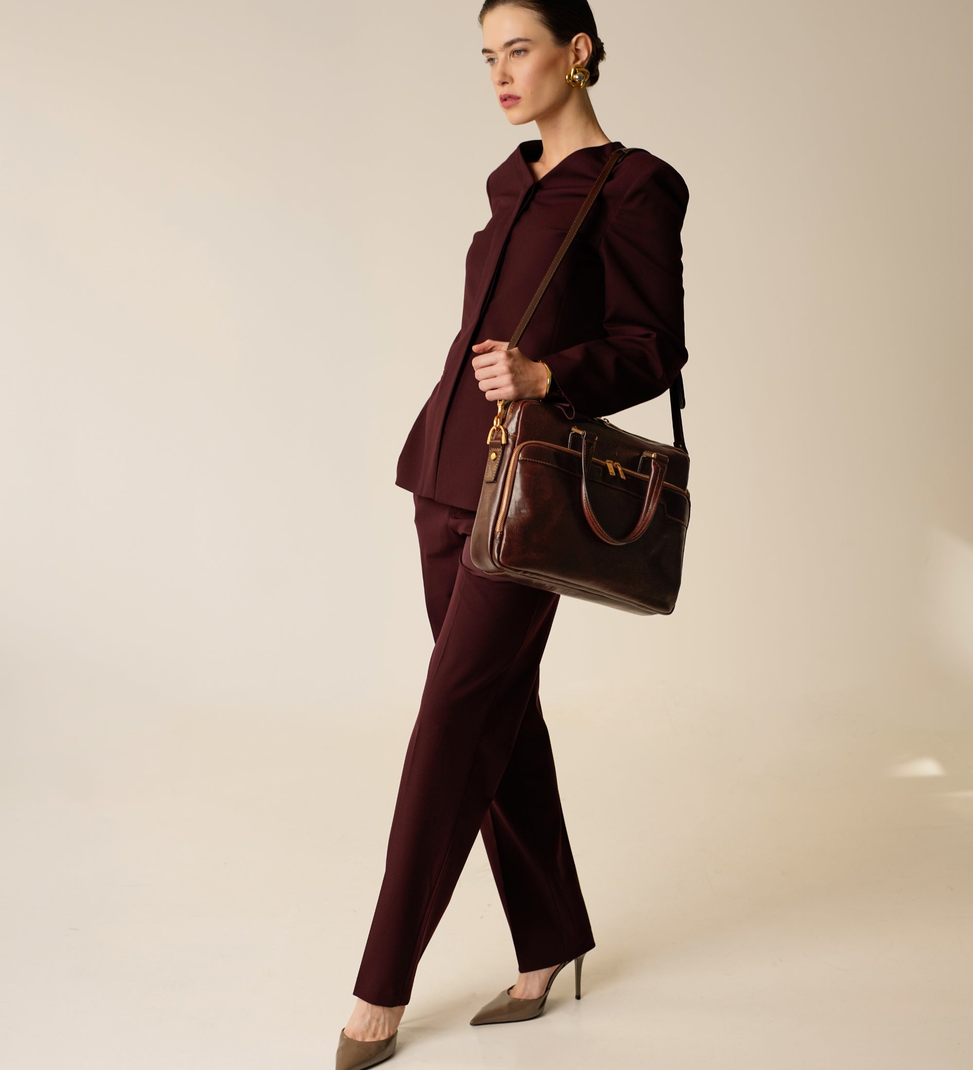 Portfölj i läder laptopväska i läder för dam – Orlando