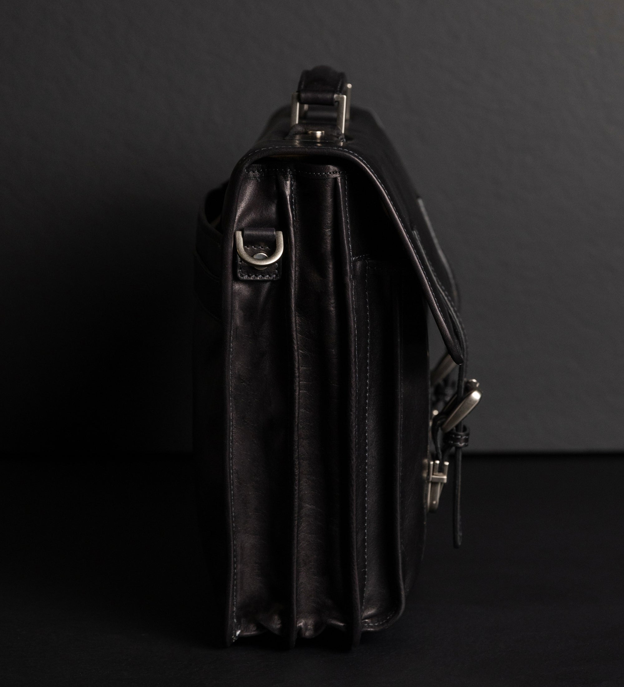 Portfölj i läder läderväska i satchel-stil – The Time Machine