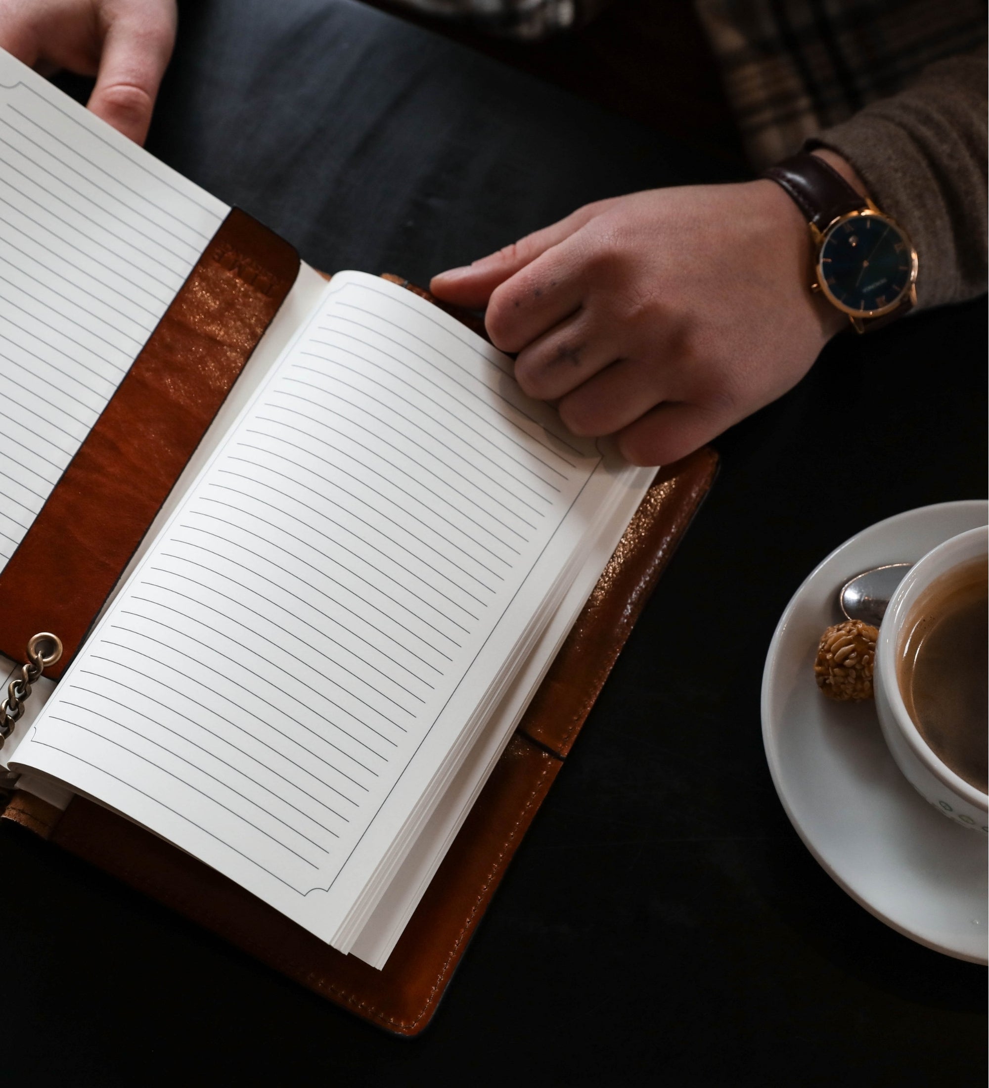 Anteckningsbok i läder, påfyllningsbar med A5 anteckningsblock – The Diary of a Nobody