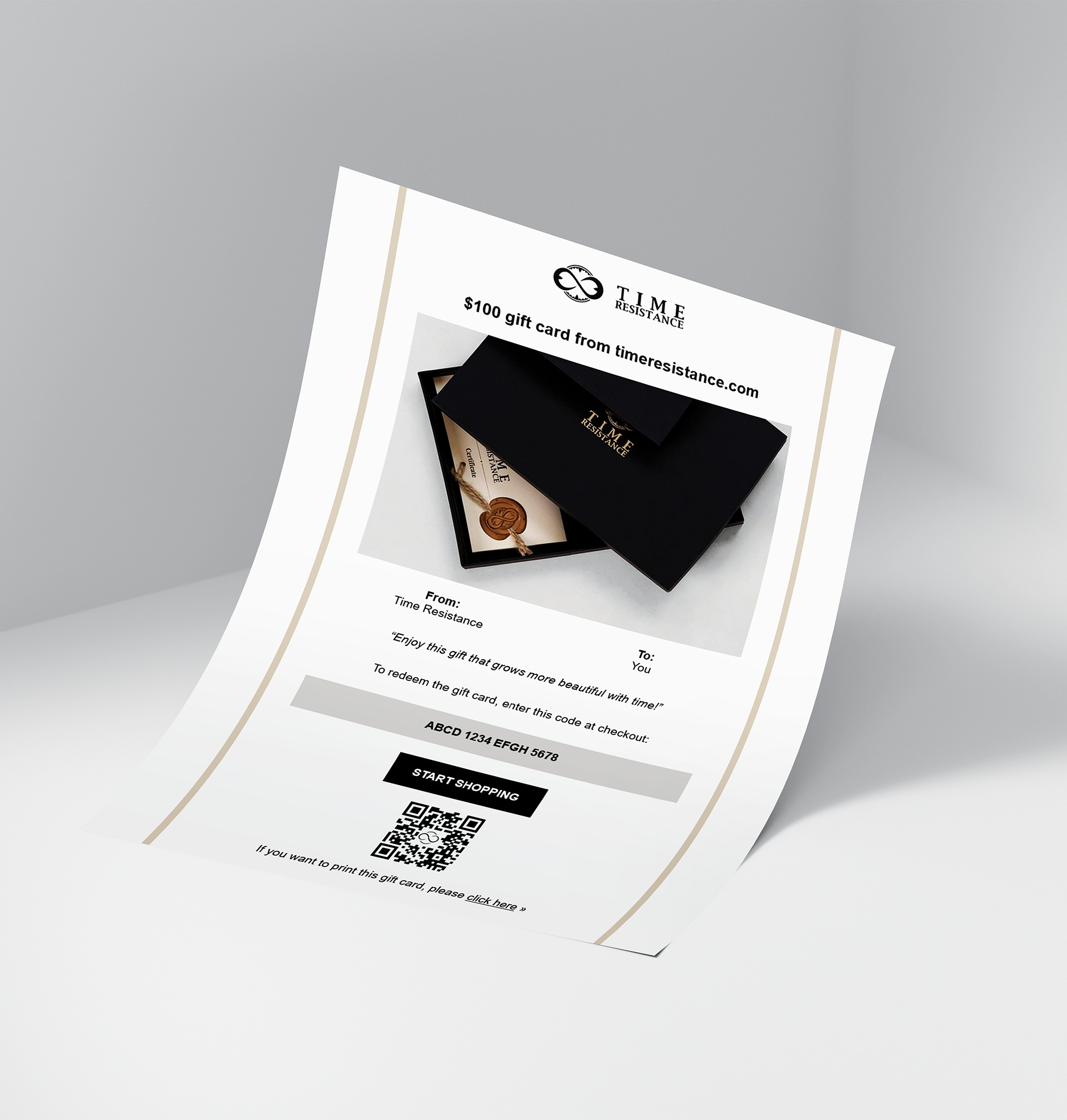 E-Gift Card - timeresistance.se