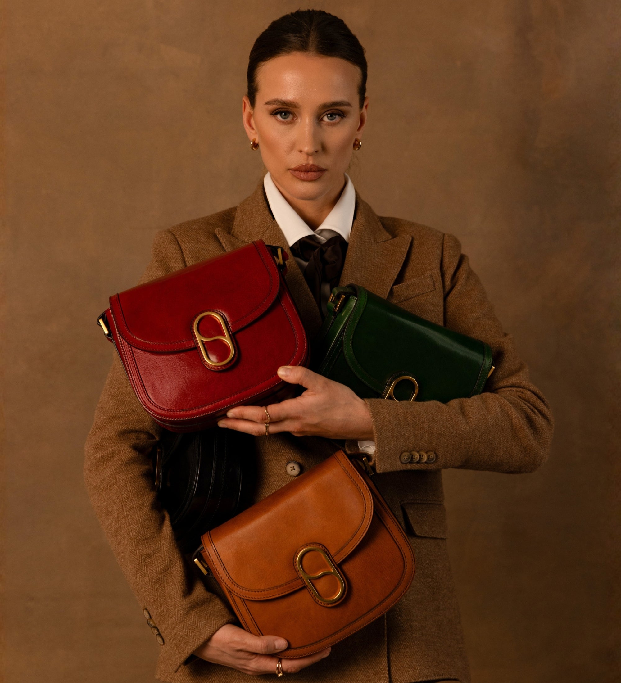 Saddle bag i läder crossbodyväska i läder för dam - Villette