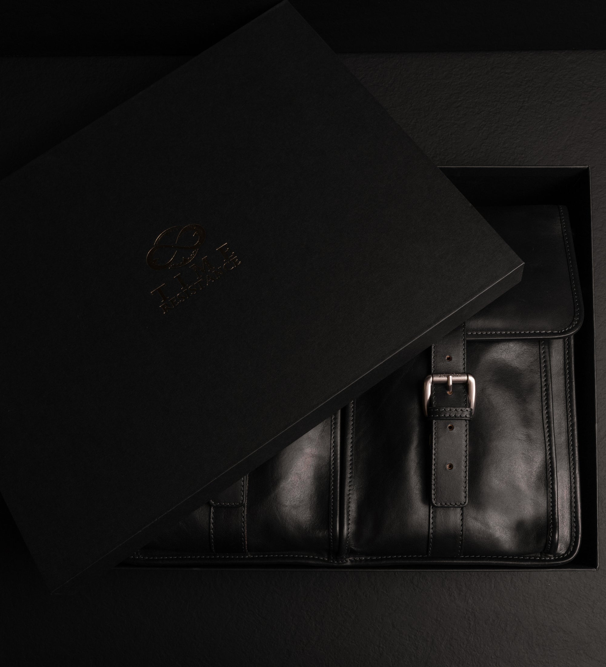 Portfölj i läder läderväska i satchel-stil – The Time Machine