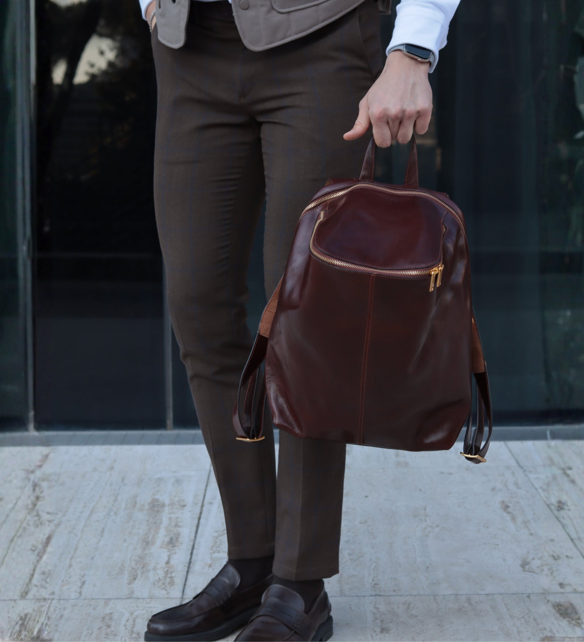 Ryggsäck i läder– A Blend in the River