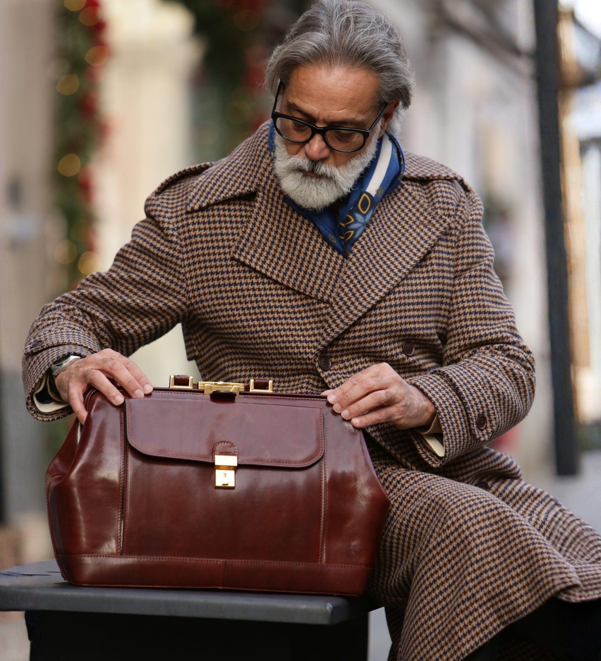 Stor doktorsväska av italienskt läder – Hamlet