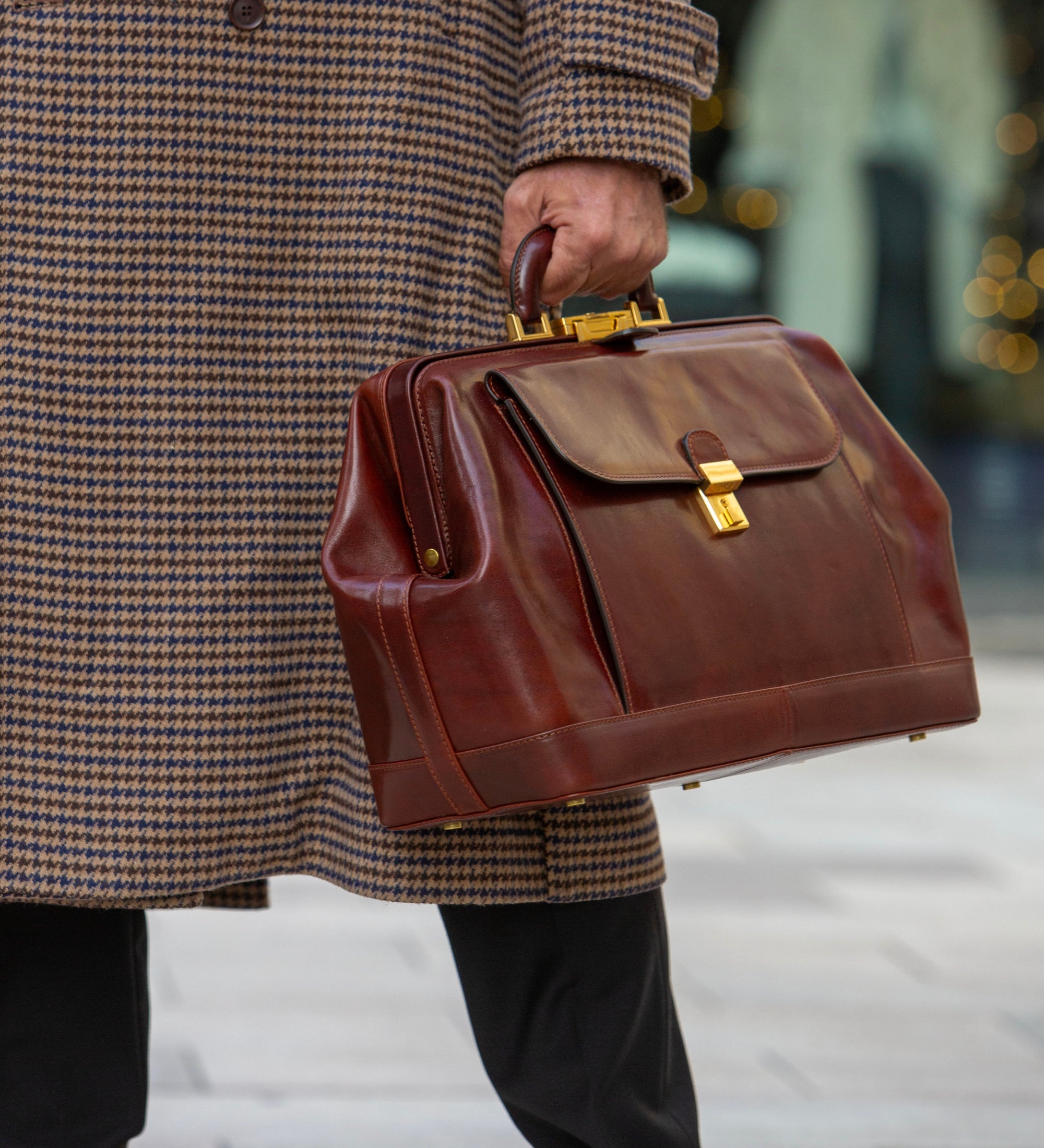 Stor doktorsväska av italienskt läder – Hamlet