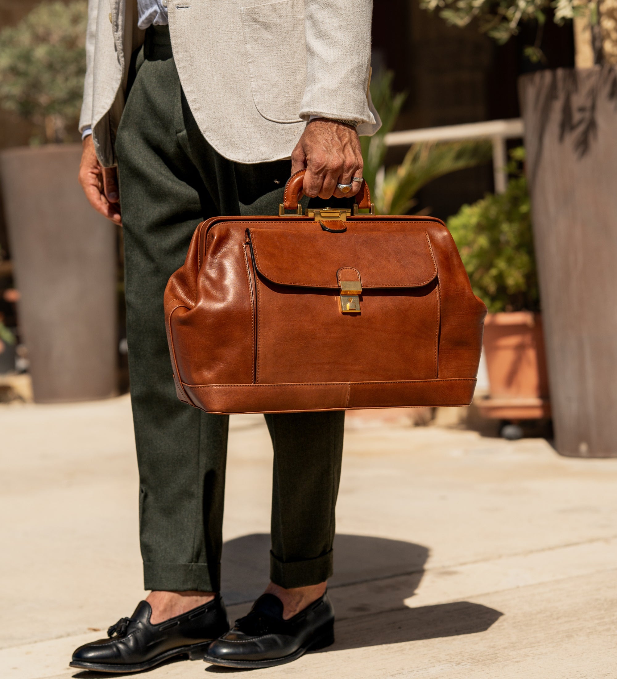 Stor doktorsväska av italienskt läder – Hamlet