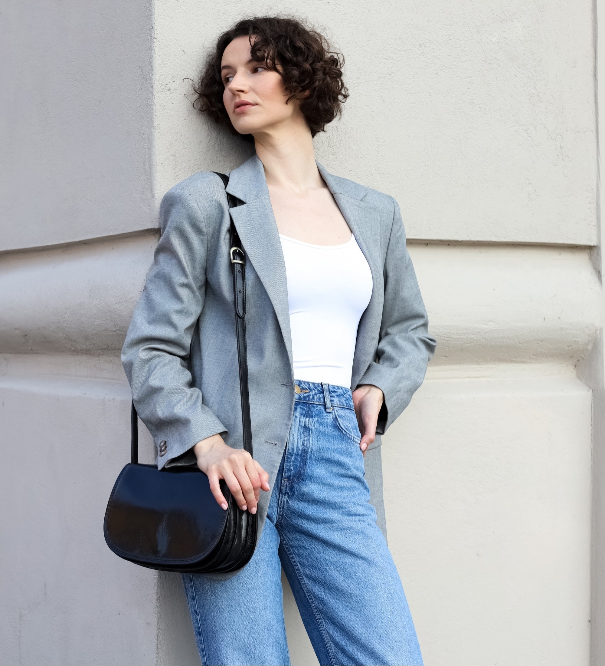 Saddle bag i läder crossbodyväska i läder för dam – Moonfleet