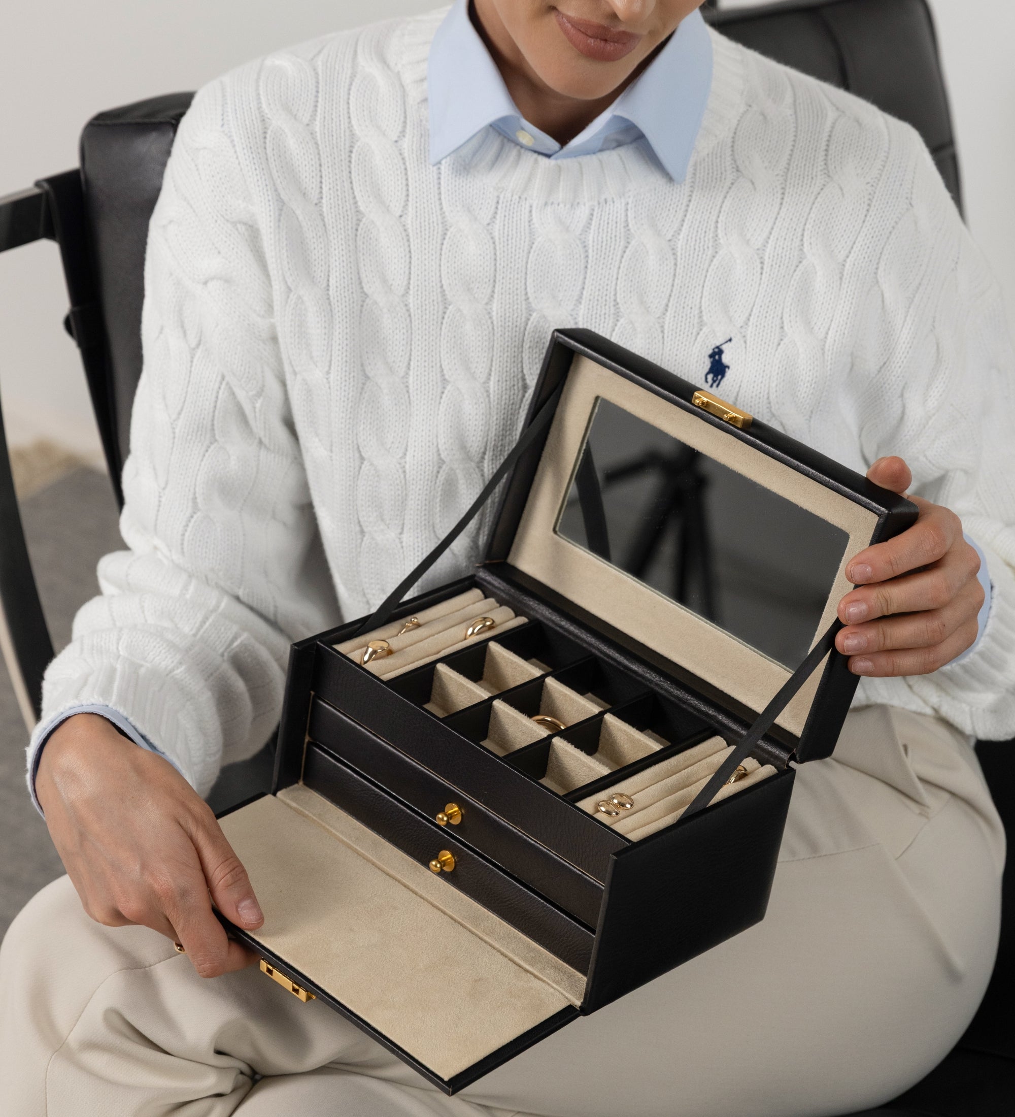 Smyckeskrin i läder för dam – Beloved