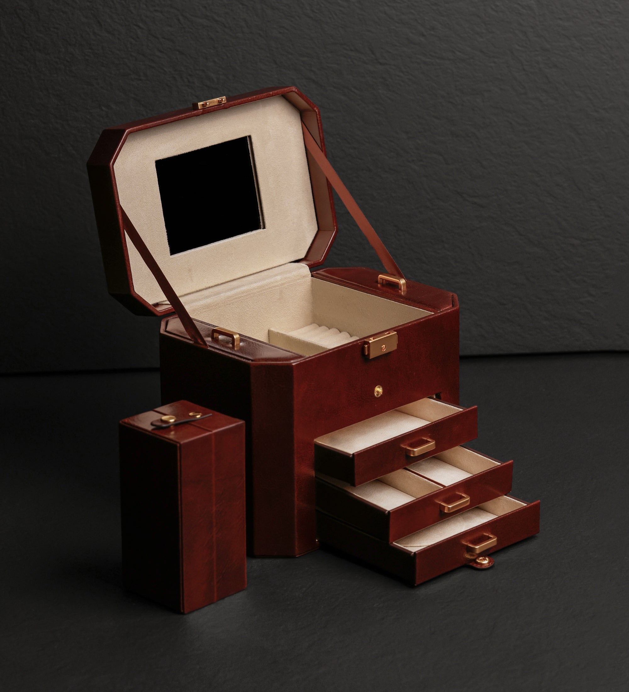 Stort smyckeskrin i läder för dam – A Handful of Dust