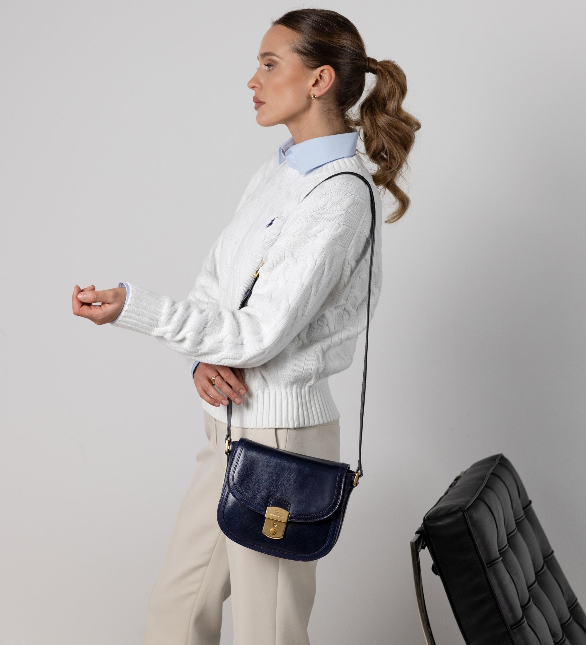 Saddle bag i läder för dam - Secrets