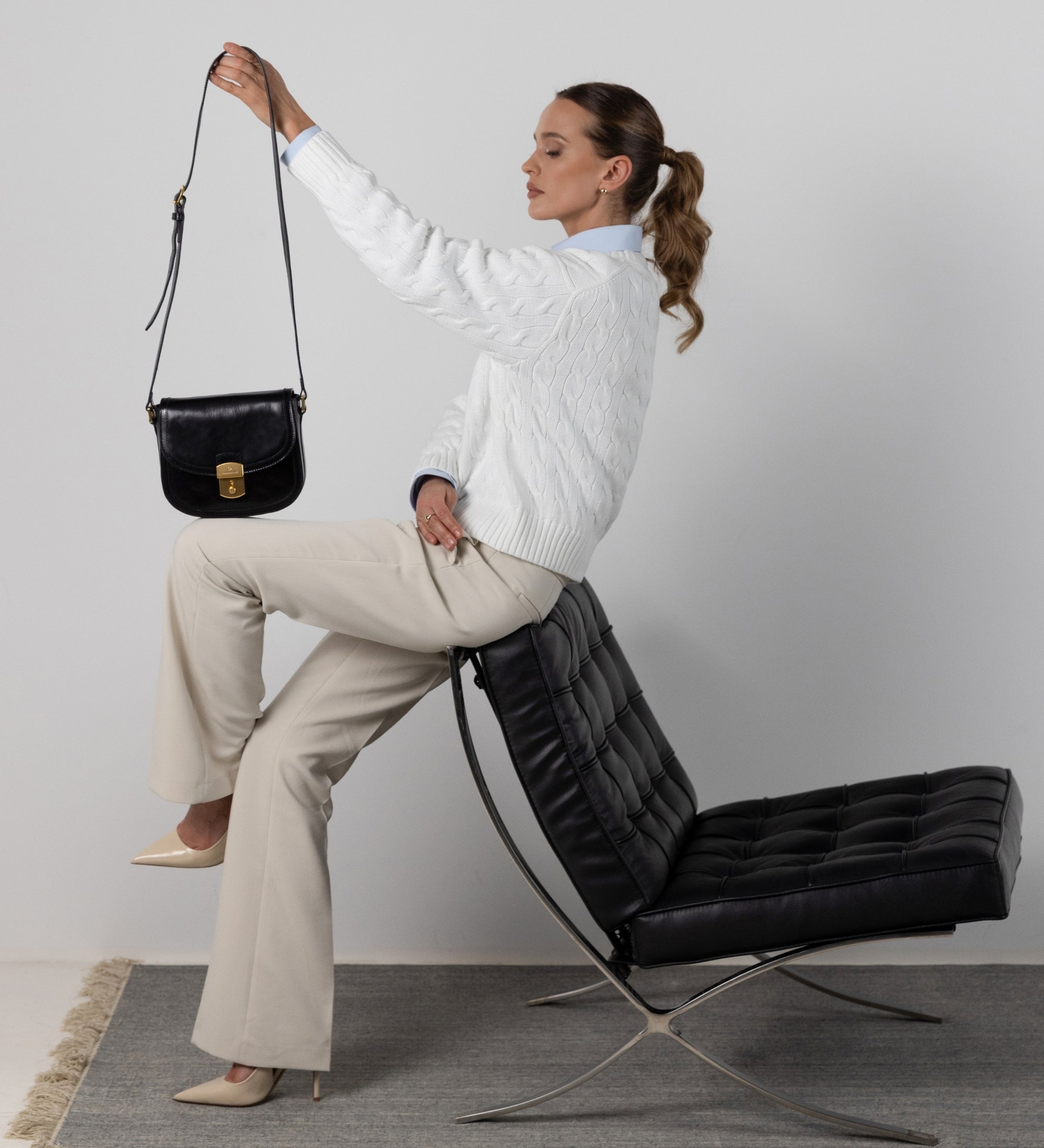 Saddle bag i läder för dam - Secrets