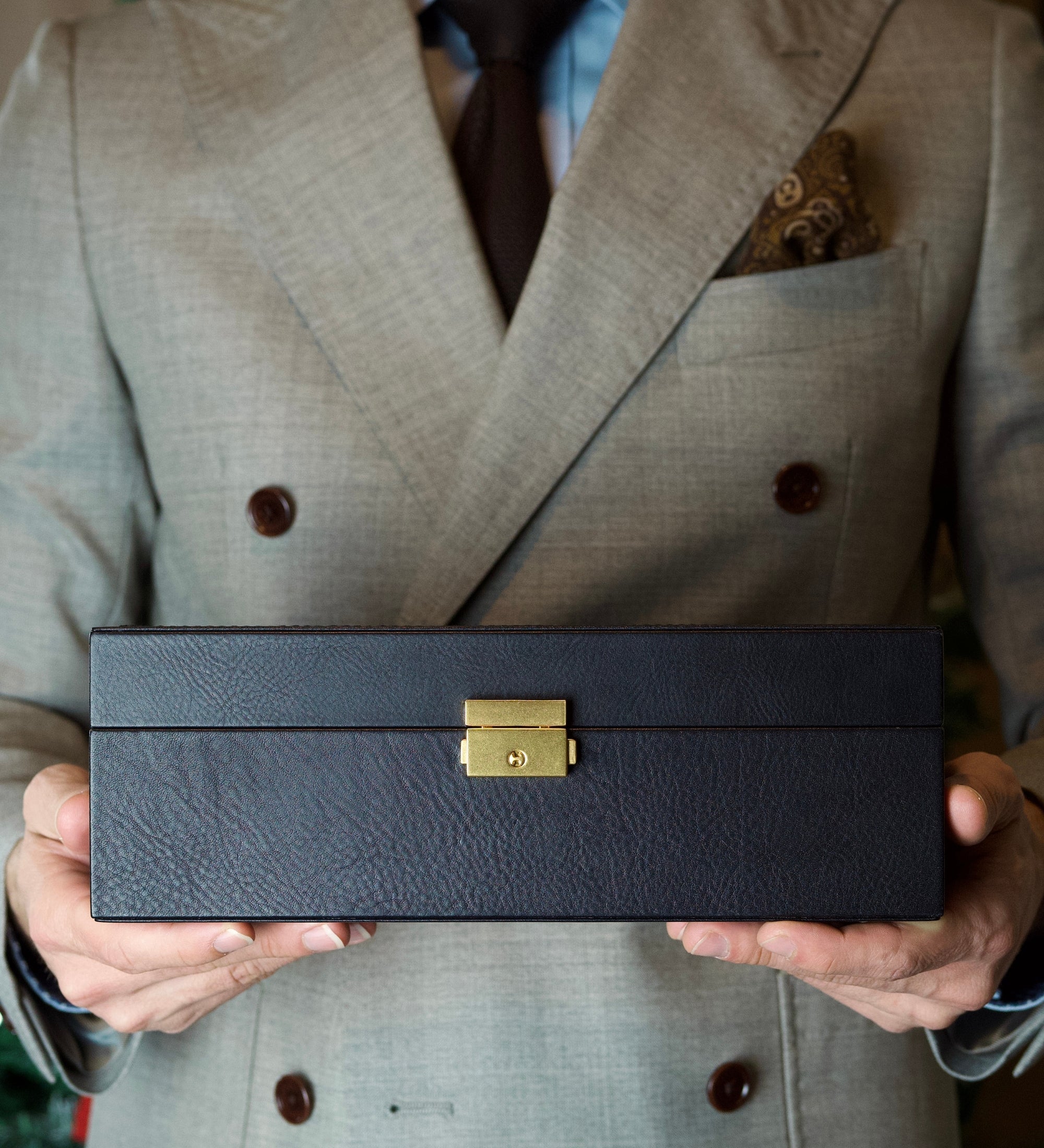 Klocklåda i läder organisatör för klockor i läder – Silence