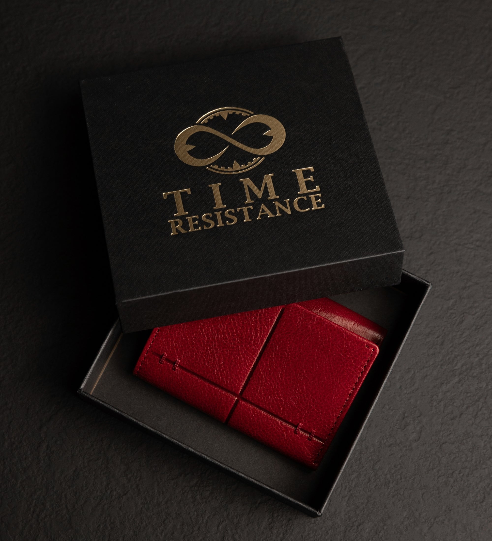 Läder Trefaldigt Plånbok - Red Harvest