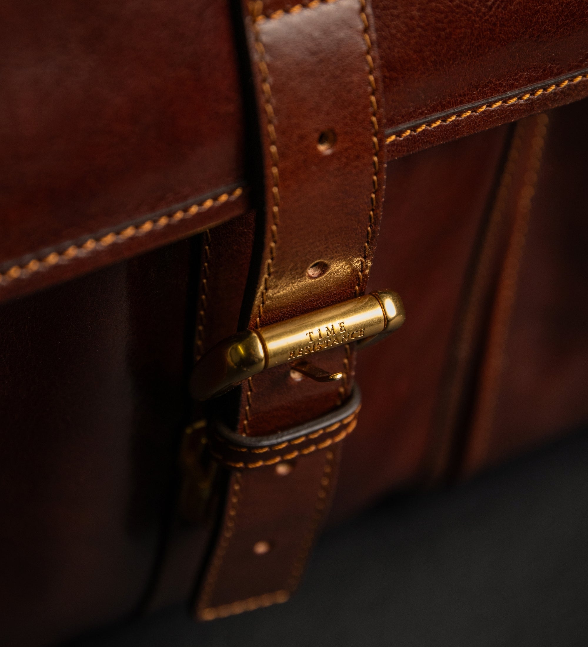 Portfölj i läder läderväska i satchel-stil – The Time Machine