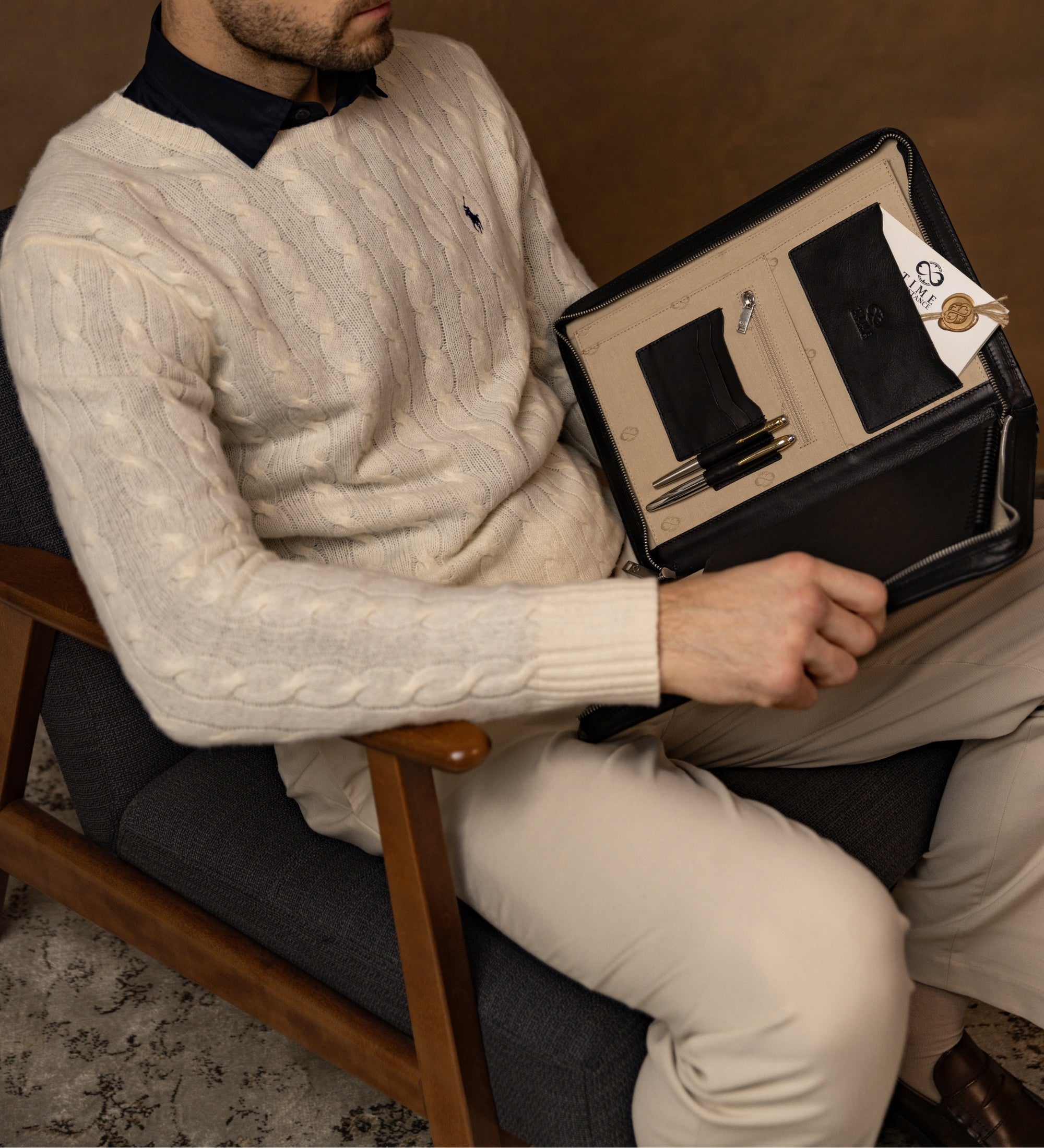 A4-dokumentmapp organisatör i läder – Candide