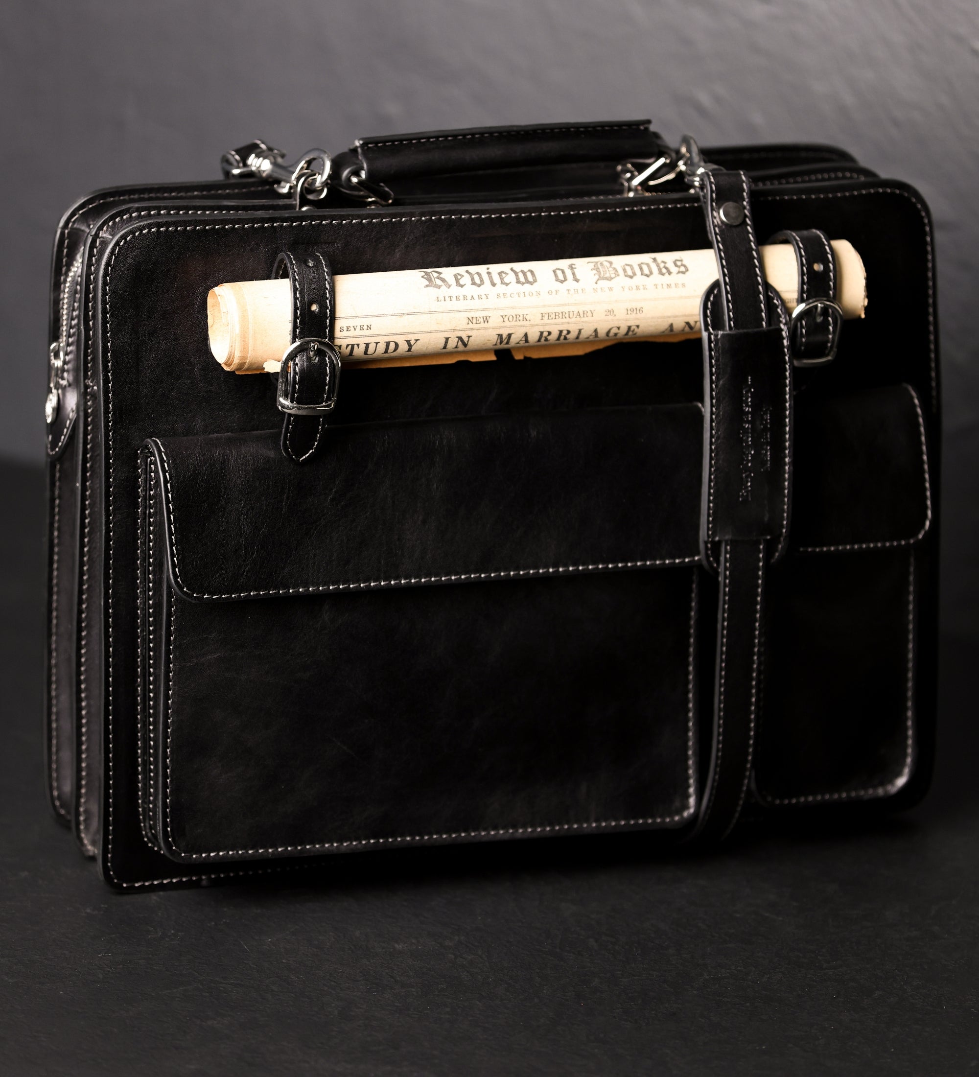 Läderväska i satchel-stil portfölj i läder – The Prophet