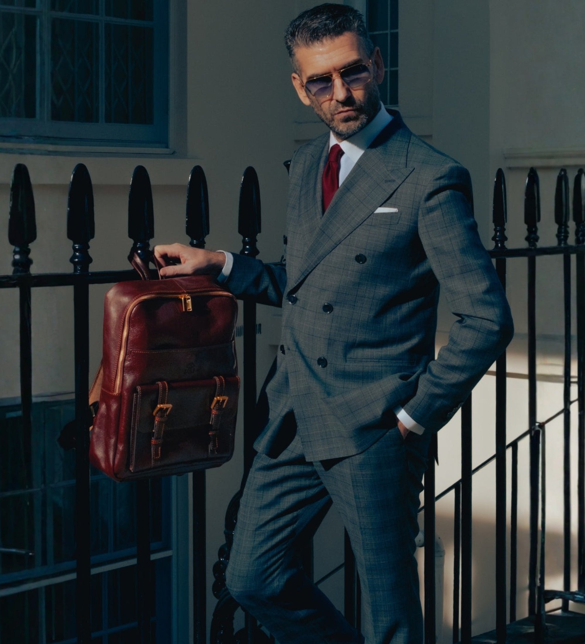 Stor ryggsäck i läder för herr – The Divine Comedy